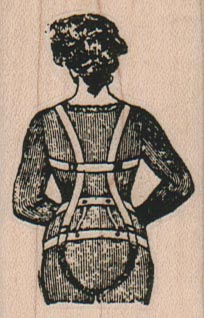 Woman In Back Brace 1 1/2 x 2 1/4