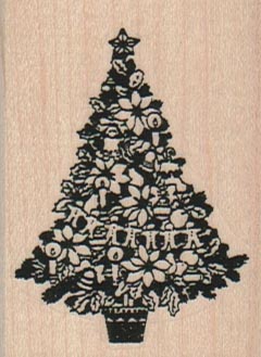 Decorated Christmas Tree 1 3/4 x 2 1/4