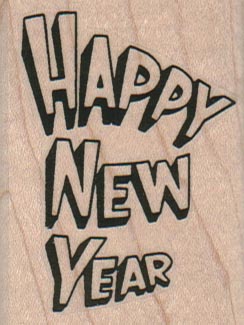 Happy New Year Outline Letters 1 3/4 x 2 1/4
