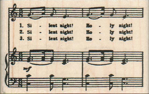 Silent Night Musical Score 3 1/4 x 2