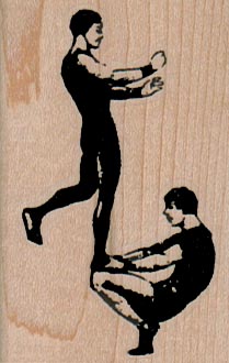 Man Balancing Man On Knee 1 1/2 x 2 1/4