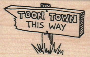 Toon Town This Way Sign 1 3/4 x 2 1/2