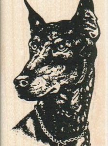 Doberman Dog Head 1 3/4 x 3-0