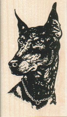 Doberman Dog Head 1 3/4 x 3