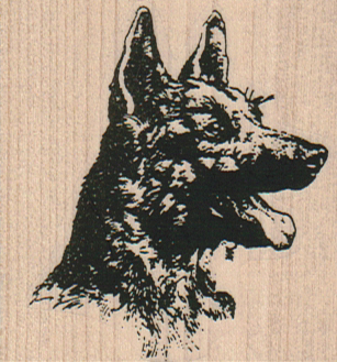 German Shepherd Dog Head 1 3/4 x 2 1/4