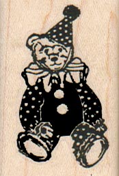Bear In Clown Outfit 1 1/4 x 1 3/4