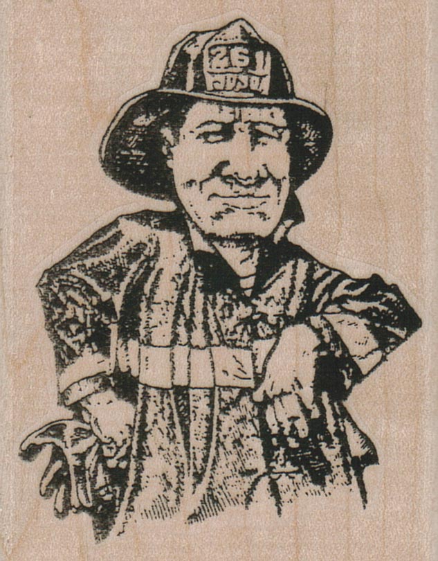 Fireman In Uniform 2 1/4 x 2 3/4