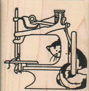 Cat With Sewing Machine 2 x 2