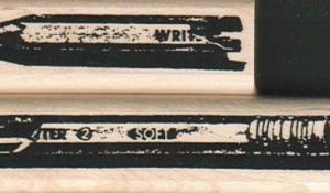 Broken Pencil (2 Stamps) 3/4 x 2 1/2 & 3/4 x 3 1/4-0