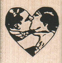 Kissing Heart Couple 1 1/2 x 1 1/2