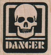 Danger Skeleton 1 1/4 x 1 1/4