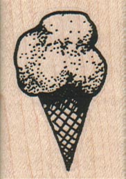 Triple Scoop Ice Cream Cone 1 1/4 x 1 3/4