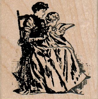 Woman And Child Reading 2 1/4 x 2 1/4