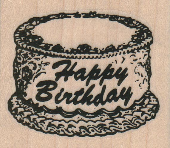 Happy Birthday Cake 2 x 1 3/4
