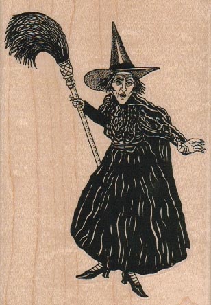 Wicked Witch With Broom/Large 3 1/4 x 4 1/2