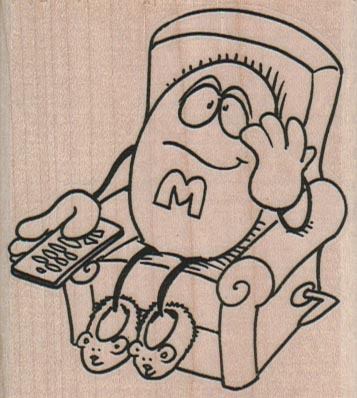 M In Chair Watching TV 2 1/2 x 2 3/4