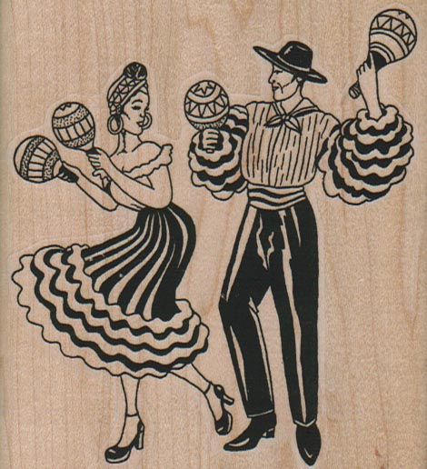 Maraca Dancers 3 1/4 x 3 1/2