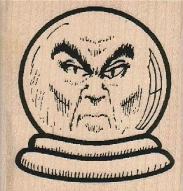 Frowning Face In Crystal Ball 2 3/4 x 2 3/4