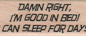 Damn Right I'm Good In Bed 1 x 2 1/2-0