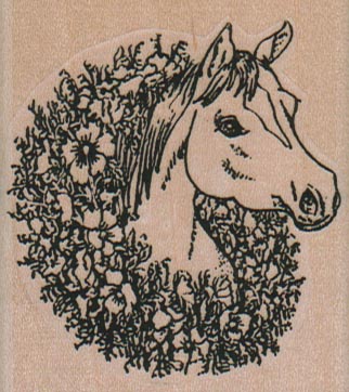 Horse With Wreath 2 1/4 x 2 1/2