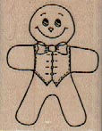Smiling GingerBread Man Small 1 1/4 x 1 1/2