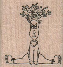 Reindeer On Skates Small 1 1/2 x 1 1/2