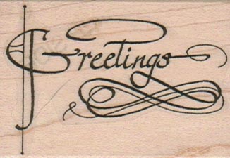 Greetings (Script) 1 3/4 x 2 1/4