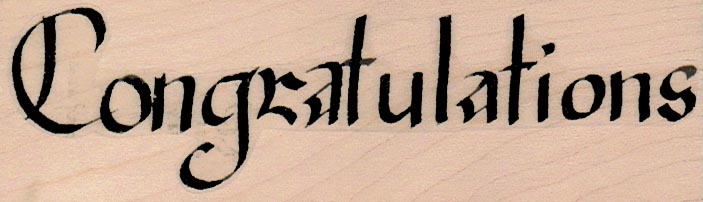 Congratulations (Calligraphy) 1 1/2 x 4 3/4