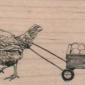 Hen With Cart Of Eggs 2 1/4 x 3 3/4-0