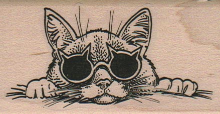 Cat With Kitty Sunglasses 1 3/4 x 3