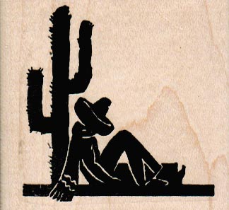 Sombrero Man Under Cactus 2 1/4 x 2