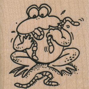 Frog Eating Worms 1 3/4 x 1 3/4-0