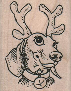 Dachshund With Antlers 2 x 2 1/2