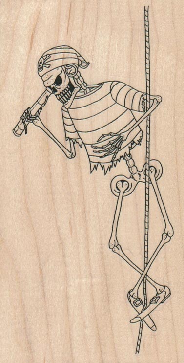 Skeleton Pirate With SpyGlass 2 3/4 x 5