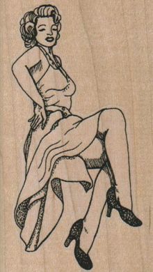 Pinup Lady Legs Crossed 2 1/4 x 3 3/4