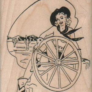 Cowgirl With Wheel 2 1/4 x 2 1/2-0
