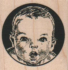 Cute Baby In Circle 1 3/4 x 1 3/4