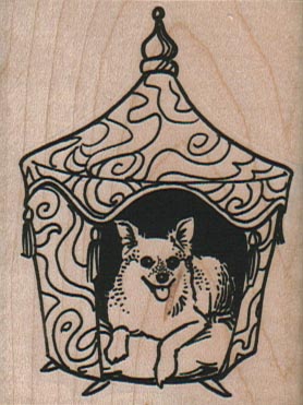 Dog In Fancy DogHouse 2 x 2 1/2