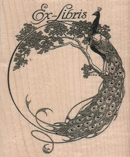 Ex Libris Peacock 3 x 3 1/2