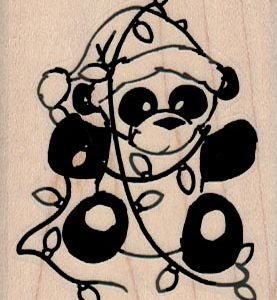 Panda Bear In Xmas Lights 2 x 2 1/2-0