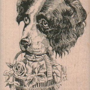 Dog With Basket Of Flowers 2 1/2 x 3 1/4-0