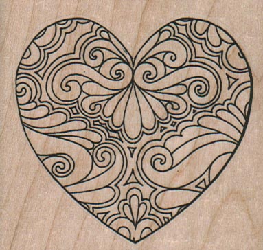 Patterned Heart 2 3/4 x 2 1/2