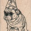 Pug In Party Hat 2 x 3 1/4-0