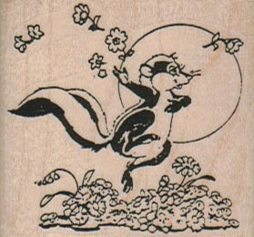 Skunk Dancing In Flowers 2 x 1 3/4