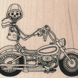 Skeleton Riding Motorcycle 3 1/2 x 2 3/4-0