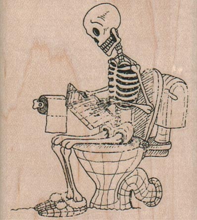 Skeleton On Toilet 2 3/4 x 3