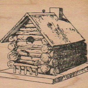 Log Cabin Bird House 2 1/2 x 2 3/4-0