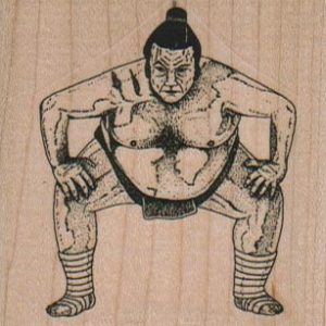 Sumo Wrestler Face On Sm 2 1/4 x 2 1/4-0