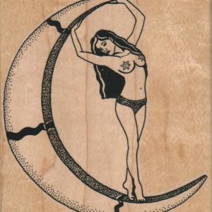 Bikini Lady On Half Moon 4 x 4 1/4-0