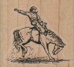 Cowboy On Bucking Horse 1 3/4 x 1 1/2